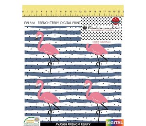 French Terry - Fräulein v. Julie - Flamingo Stripes